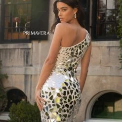 Primavera Couture 3529 Cocktail Dress Mirror Dress Cut Glass Homecoming Dress 34 Primavera Couture 3529 Cocktail Dress Mirror Dress Cut Glass Homecoming Dress