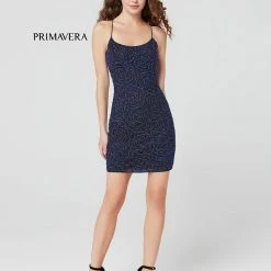 In Stock Primavera Couture 3558 Size 4 Lilac Cocktail Dress Rosette Beaded Scoop Neckline Lace Up Tie Back