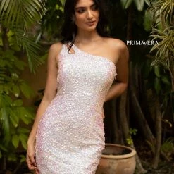 In Stock Primavera Couture 3573 Hot Pink Cocktail Dress One Shoulder Double Strap Fitted Sequins Backless Size 0,2,4,6,8,10 Backless Dresses 27 In Stock Primavera Couture 3573 Hot Pink Cocktail Dress One Shoulder Double Strap Fitted Sequins Backless Size 0,2,4,6,8,10 Backless Dresses