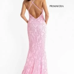 In Stock Backless Dresses Primavera Couture 3721 Size 0 Neon Pink Beaded Prom Dress V Neckline Slit Crisscross Open Back 52 In Stock Backless Dresses Primavera Couture 3721 Size 0 Neon Pink Beaded Prom Dress V Neckline Slit Crisscross Open Back