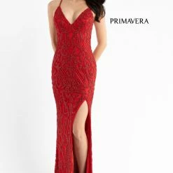 In Stock Backless Dresses Primavera Couture 3721 Size 0 Neon Pink Beaded Prom Dress V Neckline Slit Crisscross Open Back 50 In Stock Backless Dresses Primavera Couture 3721 Size 0 Neon Pink Beaded Prom Dress V Neckline Slit Crisscross Open Back