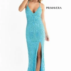 In Stock Backless Dresses Primavera Couture 3721 Size 0 Neon Pink Beaded Prom Dress V Neckline Slit Crisscross Open Back 40 In Stock Backless Dresses Primavera Couture 3721 Size 0 Neon Pink Beaded Prom Dress V Neckline Slit Crisscross Open Back