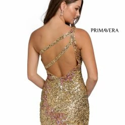 Primavera Couture 3864 Short 2022 Homecoming Dress Fitted Sequin Beaded Cocktail Dress