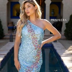 Primavera Couture 3864 Short 2022 Homecoming Dress Fitted Sequin Beaded Cocktail Dress