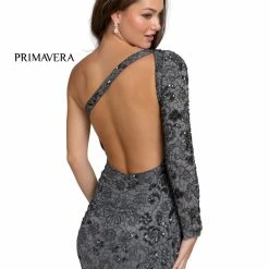 Primavera Couture 3865 Short 2022 Homecoming Dress Fitted Sequin Beaded Cocktail Dress