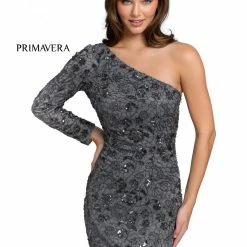 Primavera Couture 3865 Short 2022 Homecoming Dress Fitted Sequin Beaded Cocktail Dress