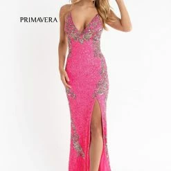 In Stock Backless Dresses Primavera Couture 3211 Size 6 Sequin Prom Dress Pageant Gown Evening Formal Wear Side Slit