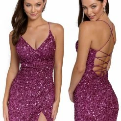 In Stock Primavera Couture 3891 Size 14 Short Fitted Sequin Formal Slit Cocktail Prom Dress Backless Corset Backless Dresses 21 In Stock Primavera Couture 3891 Size 14 Short Fitted Sequin Formal Slit Cocktail Prom Dress Backless Corset Backless Dresses