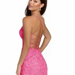 In Stock Primavera Couture 3891 Size 14 Short Fitted Sequin Formal Slit Cocktail Prom Dress Backless Corset Backless Dresses 23 In Stock Primavera Couture 3891 Size 14 Short Fitted Sequin Formal Slit Cocktail Prom Dress Backless Corset Backless Dresses