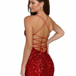 In Stock Primavera Couture 3891 Size 10 Short Fitted Sequin Formal Slit Cocktail Prom Dress Backless Corset