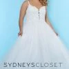 Bridal Sydney's Closet SC5239 Lace Bodice A Line Plus Sized Wedding Dress Glitter Tulle SC 5239