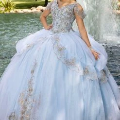 Discontinued Ballgown Dresses Camila Q Quinceanera Dress 1003 Off Shoulder Ballgown Train Embellished Princess