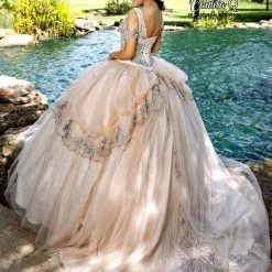 Discontinued Ballgown Dresses Camila Q Quinceanera Dress 1003 Off Shoulder Ballgown Train Embellished Princess