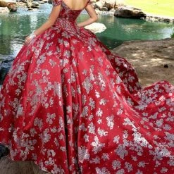 Discontinued Camila Q Quinceanera Dress 1005 Corset Two Piece Ballgown Train Off Shoulder Sleeve
