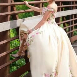 Camila Q Quinceanera Dress 1006 Off Shoulder Floral Ballgown Corset Two Piece Dress