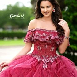 Camila Q Quinceanera Dress 1010 Off Shoulder Ruffle Layer Ballgown Princess Ballgown Dresses