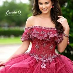 Camila Q Quinceanera Dress 1010 Off Shoulder Ruffle Layer Ballgown Princess Ballgown Dresses