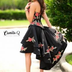 Camila Q Quinceanera Dress 1011 Convertible Gown Floral Ruffle Skirt Bolero Jacket