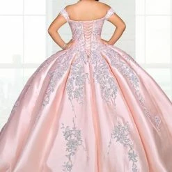 Camila Q Quinceanera Q1111 Off The Shoulder Mikado Ball Gown Lace Up Corset Back 1111