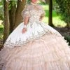 Ballgown Dresses Camila Q Quinceanera Q1112 Velvet And Organza Ruffle Ball Gown With Cape Corset Back 1112