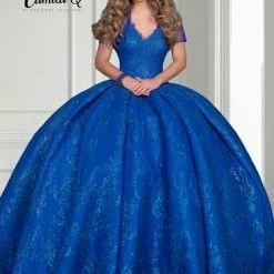 Camila Q Quinceanera Q1113 Glitter Satin Ball Gown Corset Back With Bolero Jacket 1113 Ballgown Dresses