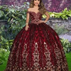 Camila Q Quinceanera 1114 Off The Shoulder Sequin Tulle Ball Gown Prom Dress Corset