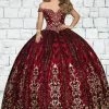 Camila Q Quinceanera 1114 Off The Shoulder Sequin Tulle Ball Gown Prom Dress Corset