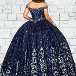 Camila Q Quinceanera 1114 Off The Shoulder Sequin Tulle Ball Gown Prom Dress Corset