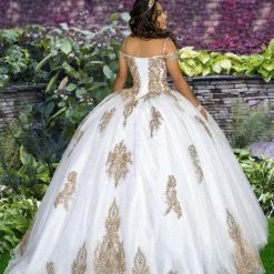 Ballgown Dresses Camila Q Quinceanera Q1115 Off The Shoulder Glitter Tulle Ball Gown Applique Prom Dress 1115