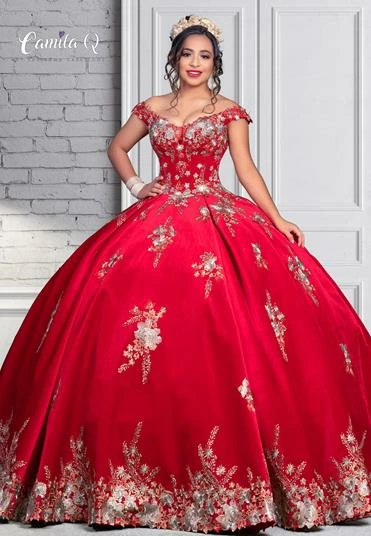 Camila Q Quinceanera Q1117 Off The Shoulder Velvet Ball Gown Floral Applique Corset 1117 4 Camila Q Quinceanera Q1117 Off The Shoulder Velvet Ball Gown Floral Applique Corset 1117