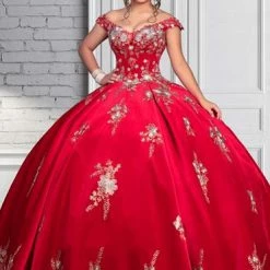 Camila Q Quinceanera Q1117 Off The Shoulder Velvet Ball Gown Floral Applique Corset 1117