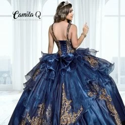 Ballgown Dresses Camila Q Quinceanera Q1119 Sweetheart Ball Gown Organza Sheer Jacket Prom Dress 1119