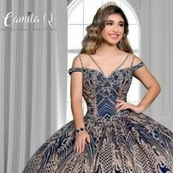 Camila Q Quinceanera Q1120 Glittered Tulle Off The Shoulder Ball Gown Prom Dress 1120 Ballgown Dresses