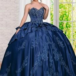 Ballgown Dresses Camila Q Quinceanera Q1121 Satin Strapless Ball Gown Prom Dress Sweetheart Neckline 1121
