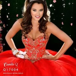 In Stock Ballgown Dresses Camila Q Quinceanera Size 14 Long Tulle Ballgown Formal Dress Party Strapless