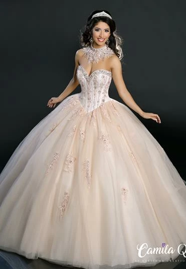 Discontinued Camila Q Quinceanera Dress 17100 Tulle Ballgown Embellished Princess Choker Train Ballgown Dresses 3 Discontinued Camila Q Quinceanera Dress 17100 Tulle Ballgown Embellished Princess Choker Train Ballgown Dresses