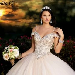 Camila Q Quinceanera Dress 18003 Off The Shoulder Ballgown Applique Princess