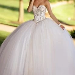 Ballgown Dresses Camila Q Quinceanera Dress 18007 Strapless Sweetheart Ballgown Tulle Princess Corset