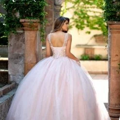 Camila Q Quinceanera Dress 19001 High Neckline Sheer Ballgown Tulle Prom Dress