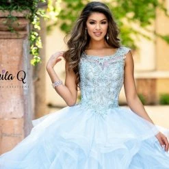 Ballgown Dresses Camila Q Quinceanera Dress 19002 High Neck Ruffle Skirt Ballgown Prom Dress