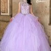 Discontinued Camila Q Quinceanera Dress 19004 High Neck Embellished Ballgown Ruffle Tulle Prom Dress Ballgown Dresses