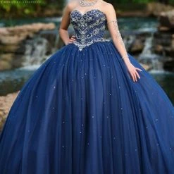 Ballgown Dresses Camila Q Quinceanera Dress 19008 Shimmer Princess Ballgown Strapless