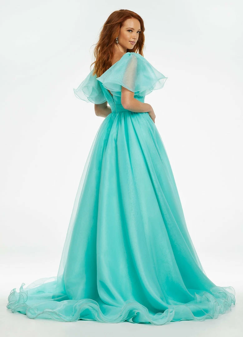 Ashleylauren Ashley Lauren 11153 Organza Prom Dress Ball Gown With Flutter Sleeve 4 Ashleylauren Ashley Lauren 11153 Organza Prom Dress Ball Gown With Flutter Sleeve