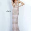Jovani 4099 Embellished V Neckline Couture Evening Gown Formal Dress Layer