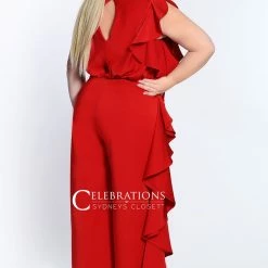 Sydney's Closet CE2014 Plus Sized Jumpsuit One Shoulder Ruffle Pants Suit CE 2014 Jumpsuits & Rompers 28 Sydney's Closet CE2014 Plus Sized Jumpsuit One Shoulder Ruffle Pants Suit CE 2014 Jumpsuits & Rompers