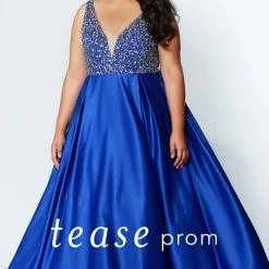In Stock Tease Prom Sydneys Closet 1947 Sapphire Sizes 16 Long Crystal A Line Dress Formal