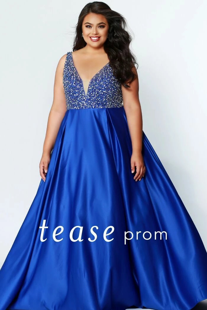 In Stock Tease Prom Sydneys Closet 1947 Sapphire Sizes 16 Long Crystal A Line Dress Formal 3 In Stock Tease Prom Sydneys Closet 1947 Sapphire Sizes 16 Long Crystal A Line Dress Formal