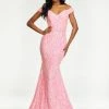 Ashleylauren Ashley Lauren 11112 Off The Shoulder Stretch Sequin Gown