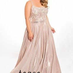 In Stock Tease Prom 2007 Size 16 Straight Embroidered Neckline A Line Prom Dress Evening Gown Long Sleeve Dresses