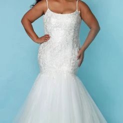 Sydney's Closet SC5278 Shantal Wedding Dress Scoop Neckline Lace Mermaid SC 5278